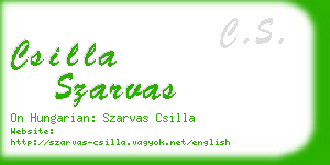 csilla szarvas business card